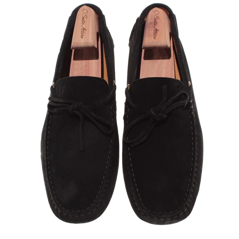 Piloti NWB Atlas Slip On Loafers Size 9 US in Black Suede Made in Portugal